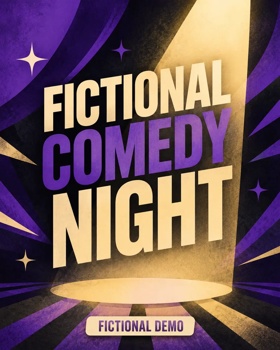 Fictional Comedy Night demonstration poster
